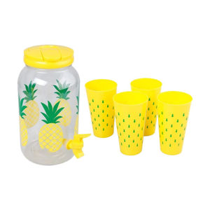 Imagen de Botella Frasco Dispensador Para Jugos Con canilla y tapa + 4 vasos