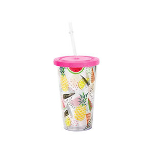 Imagen de Vaso con tapa y sorbito 450 ml.