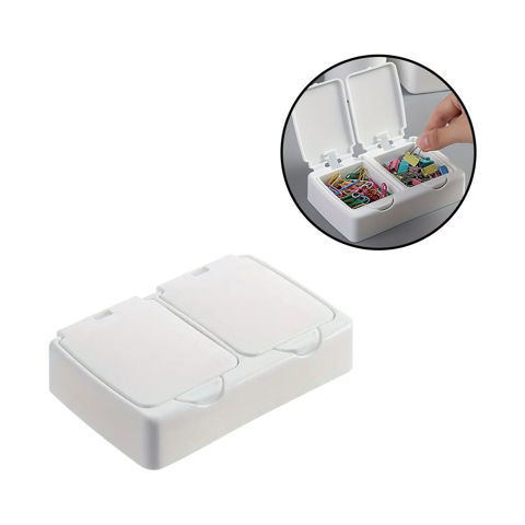 Imagen de Caja de almacenamiento con 2 tapas-14,1x9,5x3cm.(tapas 6,1x7