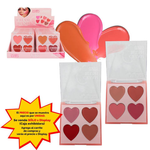 Imagen de Rubor Crema Ushas corazones- UC143B - 4 colores