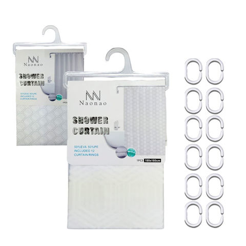 Imagen de Cortina de baño 180cm x 180cm- Incluye Argollas -Diseños Surtidos