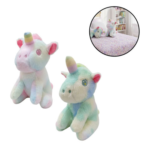 Imagen de Peluche unicornio multicolor-3 tonos-24cm.