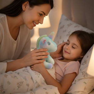 Imagen de Peluche unicornio multicolor-3 tonos-24cm.