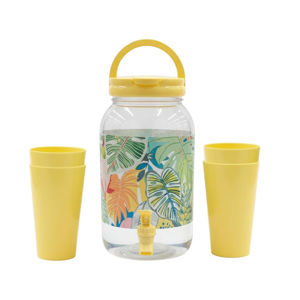 Imagen de Frasco para jugos con canilla y tapa-estampado con vasos-3,8