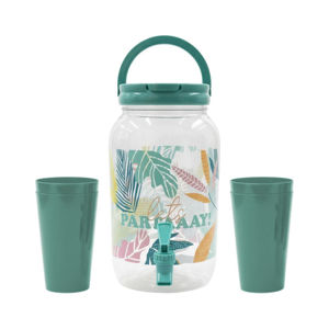 Imagen de Botella Frasco para jugos con canilla y tapa + 4 Vasos