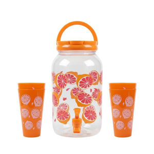 Imagen de Frasco para jugos con canilla y tapa-estampado con vasos-3,8