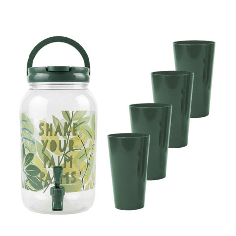 Imagen de Frasco para jugos con canilla y tapa-estampado con vasos-3,8