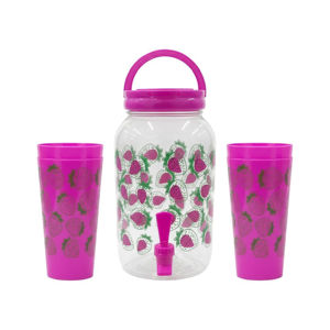 Imagen de Frasco para jugos con canilla y tapa-estampado con vasos-3,8