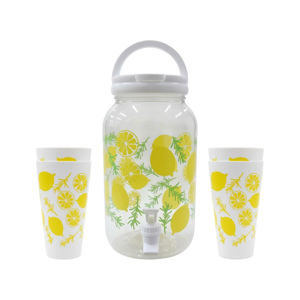 Imagen de Frasco para jugos con canilla y tapa-estampado con vasos-3,8