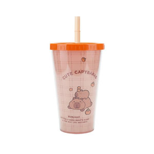 Imagen de Vaso con tapa y sorbito   450 ml. 4 diseños