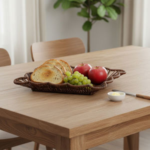 Imagen de Bandeja Símil ratán Rectangular Panera Decoración