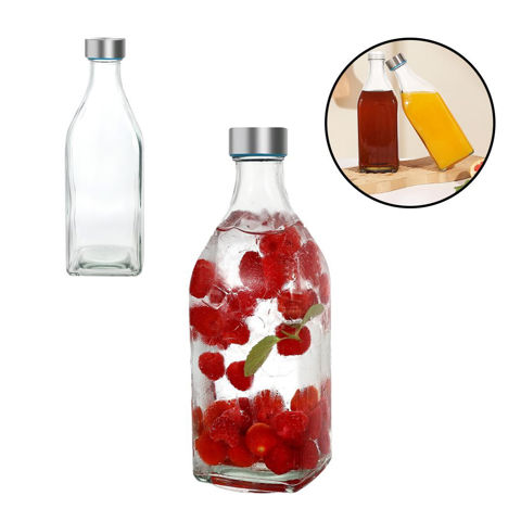 Imagen de Botella de vidrio con tapa metalica-1 litro