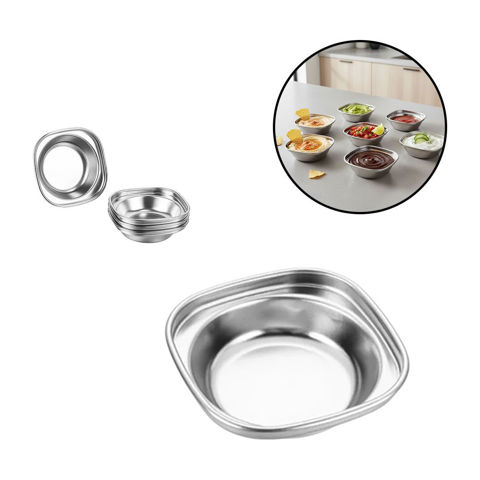 Imagen de Bowl cuadrado metalizado para salsas o dips