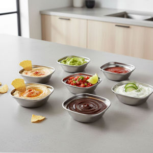Imagen de Bowl cuadrado metalizado para salsas o dips