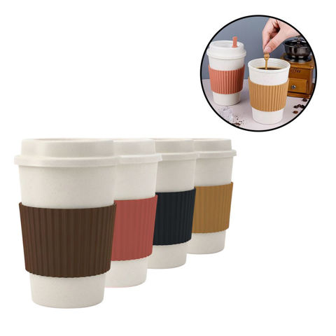 Imagen de Vaso Take Away con tapa y banda de protección calor y antideslizante