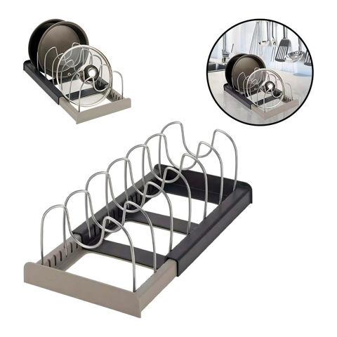 Imagen de Organizador Soporte para tapas de ollas  - Organizador Multi funcional Ajustable
