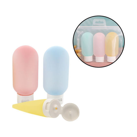 Imagen de Set de botellas de viaje color en estuche transparente x 3 piezas