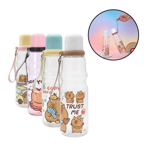 Imagen de Botella de agua infantil Con tapón y correa - Diseños surtidos