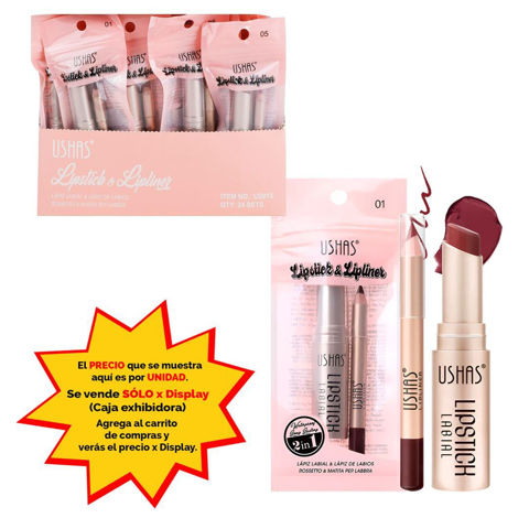 Imagen de Labial Ushas + delineador - US015