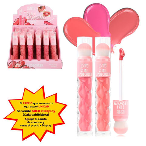 Imagen de Lapiz Ushas con aplicador-2 en 1- rubor - labial