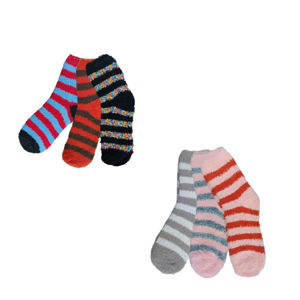 Imagen de Medias para dama x 12 pares - Diseño a rayas SURTIDOS.