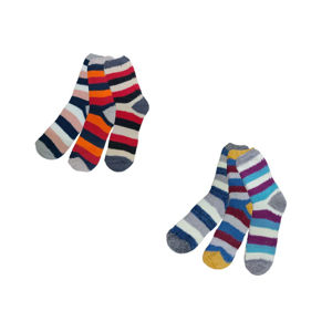 Imagen de Medias para dama x 12 pares - Diseño franjas anchas Colores SURTIDOS.