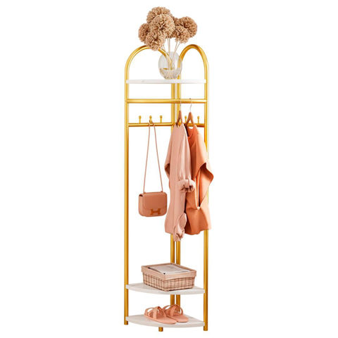 Imagen de Perchero Esquinero en metal con estantes