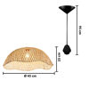 Imagen de Lámpara De Techo Bambu + Porta lámpara Incluye conexión eléctrica