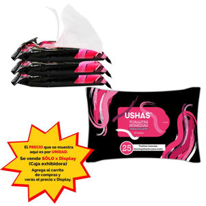 Imagen de Toallitas humedas Desmaquillantes Ushas x 25 pcs