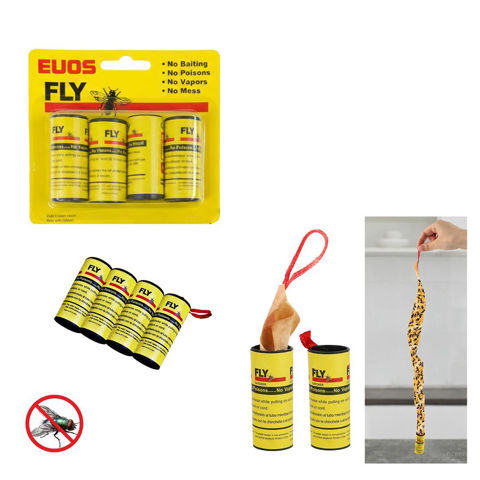 Imagen de Cinta engominada atrapa moscas-blister con 4 tubos-5cm.