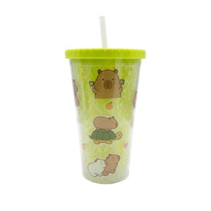 Imagen de Vaso con tapa y sorbito-450ml.- 4 diseños