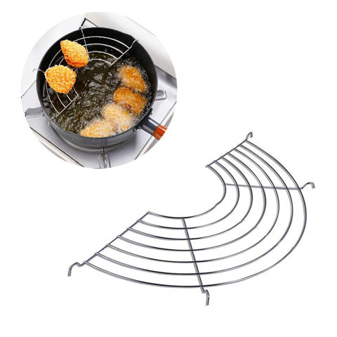 Imagen de Rejilla de acero inoxidable para escurrir fritos