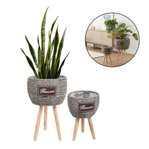 Imagen de Porta macetas de estilo rústico - Set x 2 piezas Color Gris