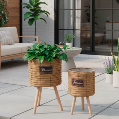 Imagen de Porta macetas rústico Set x 2 piezas