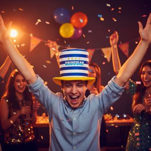 Imagen de Gorro Galera Uruguay Futbol Mundial Fiestas Cotillón