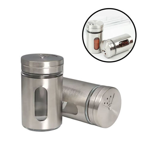 Imagen de Frasco condimentero en metal con visor