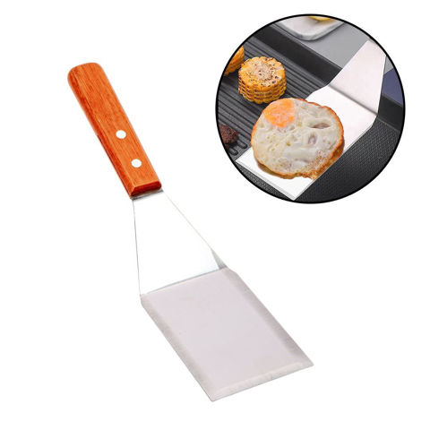 Imagen de Espatula metal para cocina mango madera
