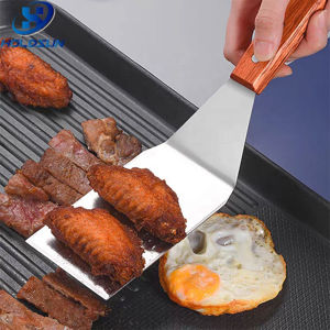 Imagen de Espatula metal para cocina mango madera