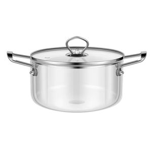 Imagen de Olla de vidrio borosilicato y acero inox-3,5lts. Resistente