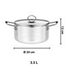 Imagen de Olla de vidrio borosilicato y acero inox-3,5lts. Resistente