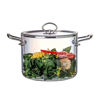 Imagen de Olla de vidrio borosilicato y acero inox-4,5lts. Resistente