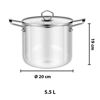 Imagen de Olla de vidrio borosilicato y acero inox-5,5lts. Resistente