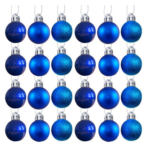 Imagen de Navidad bolas 6cm-caja por 24pc-azules-caja pvc