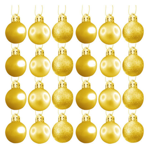 Imagen de Navidad bolas 6cm-caja por 24pc-dorado-caja pvc