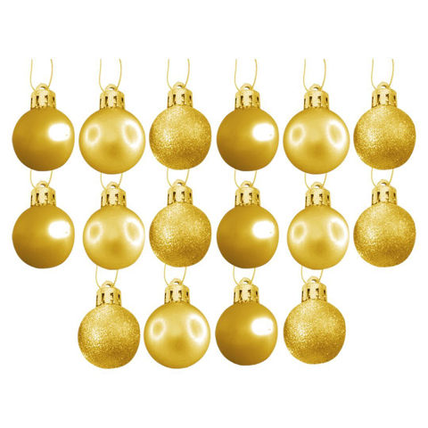 Imagen de Navidad bolas 6cm-caja por 16pc-dorado-caja pvc