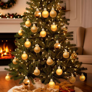 Imagen de Navidad bolas 6cm-caja por 16pc-dorado-caja pvc