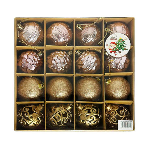 Imagen de Navidad bolas 6cm-caja por 16pc-rosa dorado-caja