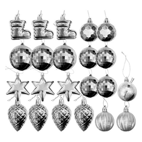 Imagen de Navidad chirimbolos surtidos-caja mica por 22pc-plateado