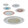 Imagen de Plato ceramica redondo circulos color -26,5cm.-4 colores