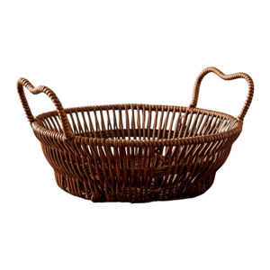 Imagen de Canasta tipo ratan redonda profunda 2 asas
